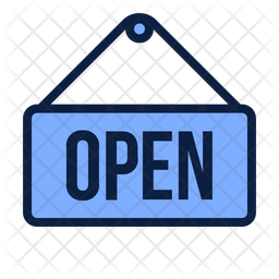 256x256 Open Sign Icon Of Colored Outline Style