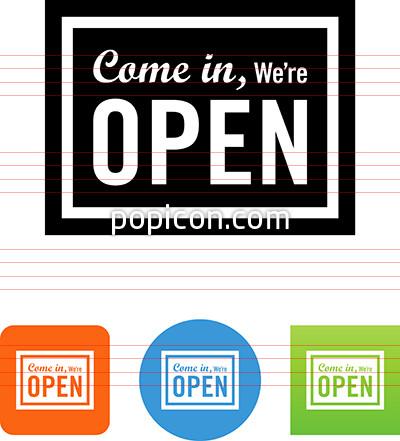 400x441 Come In We're Open Sign Icon