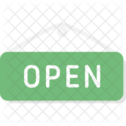 256x256 Open Sign Icon Of Flat Style