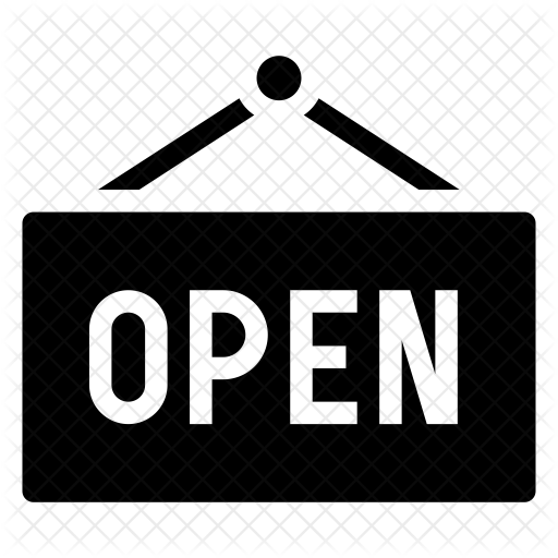 512x512 Open Sign Icon Of Glyph Style