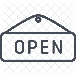 256x256 Open Sign Icon Of Line Style