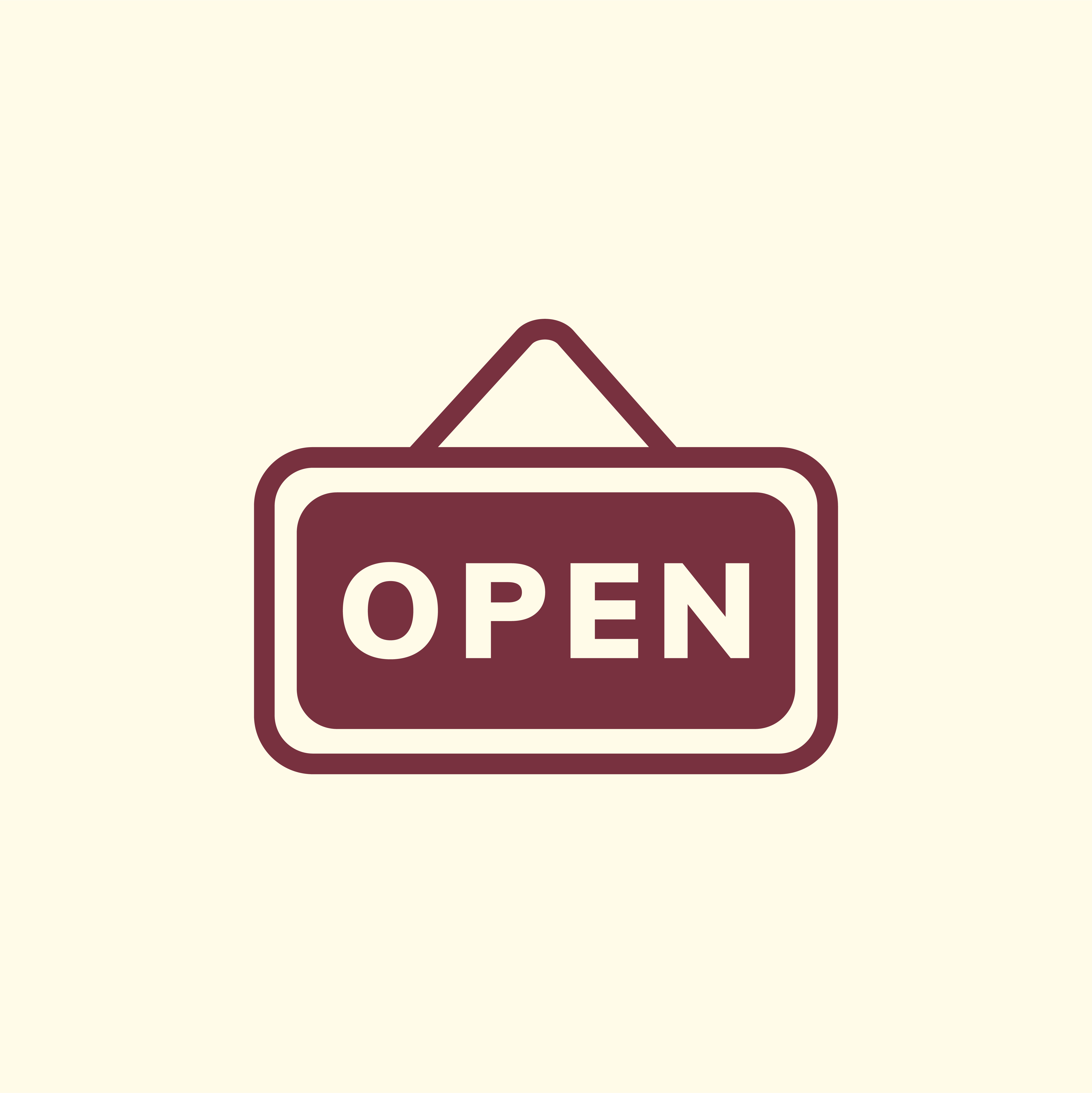 4675x4676 Open Sign Board Icon Vector