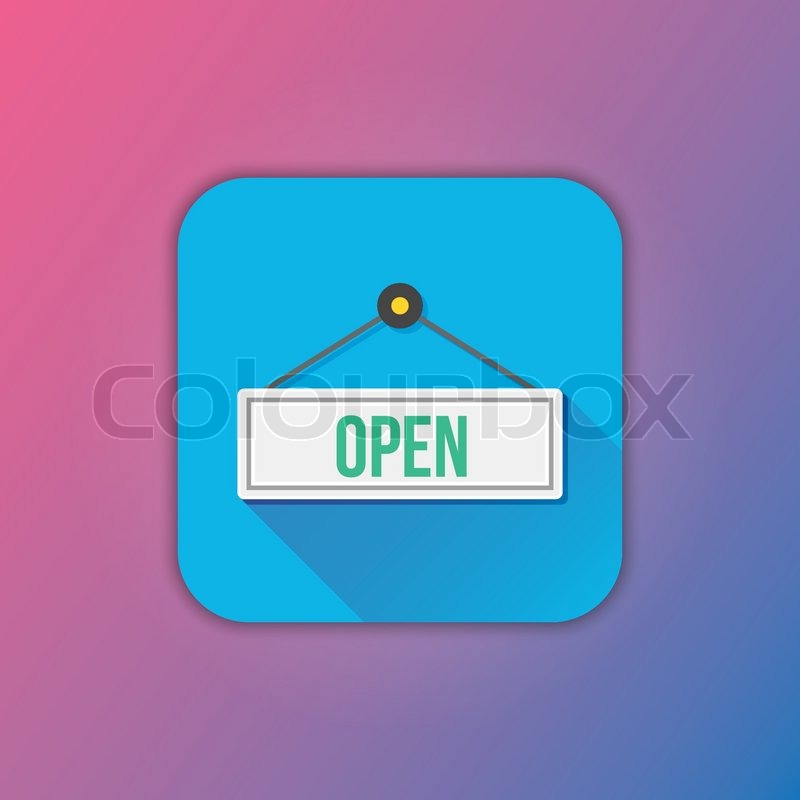 800x800 Vector Open Sign Icon Stock Vector Colourbox