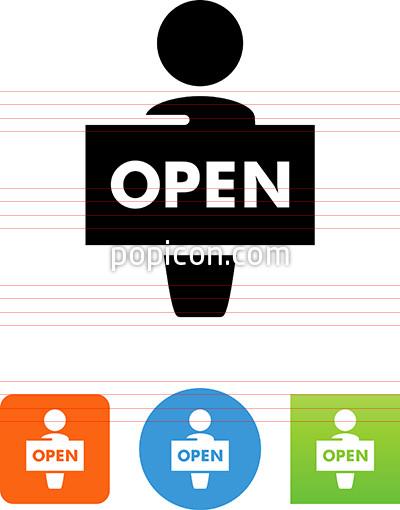 400x510 We're Open Sign Icon