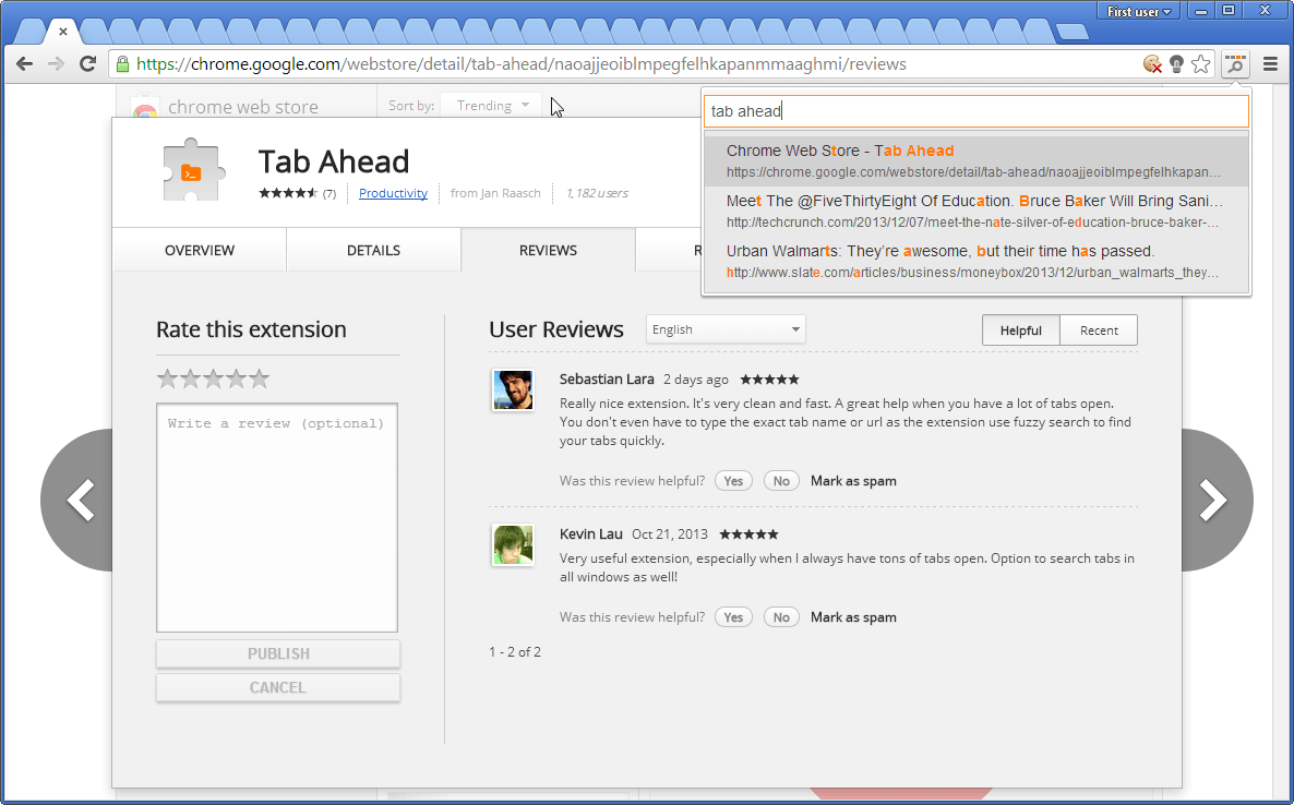 1186x738 Tab Ahead Is A Useful Tab Finder For Chrome With Fuzzy Logic