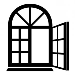 300x300 Open Semicircular Window Frame Icon Simple Black Vector Hoodamathrun