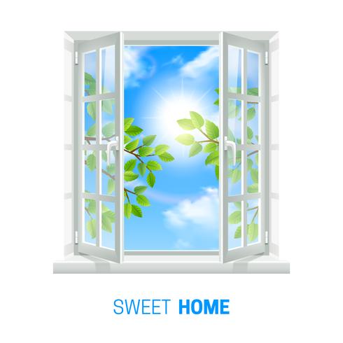 490x490 Open Window Sunny Day Realistic Icon