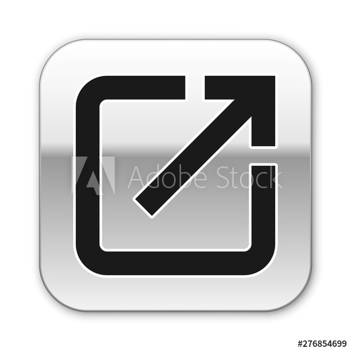 500x500 Black Open In New Window Icon Isolated On White Background Open