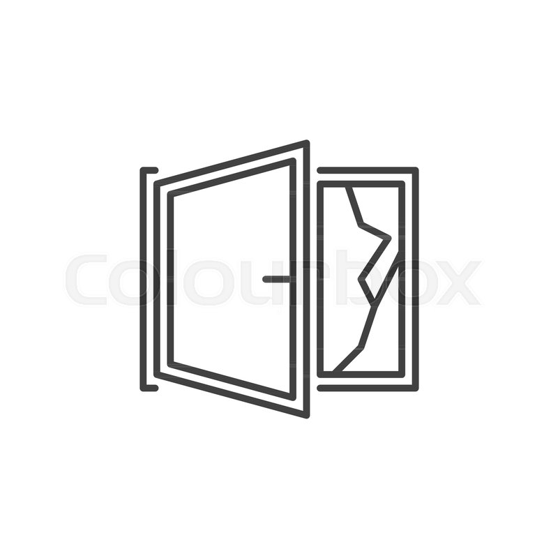 800x800 Broken Open Window Line Icon Vector Stock Vector Colourbox