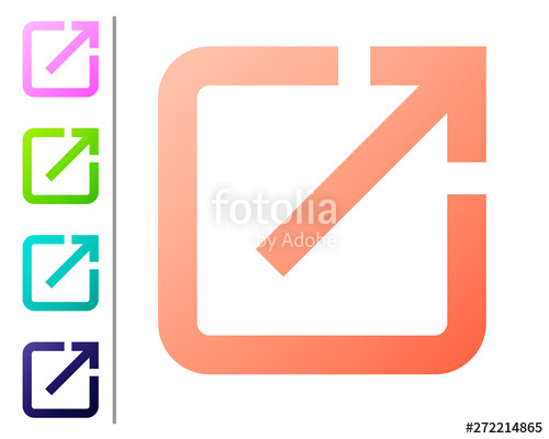 500x400 Coral Open In New Window Icon Isolated On White Background Open