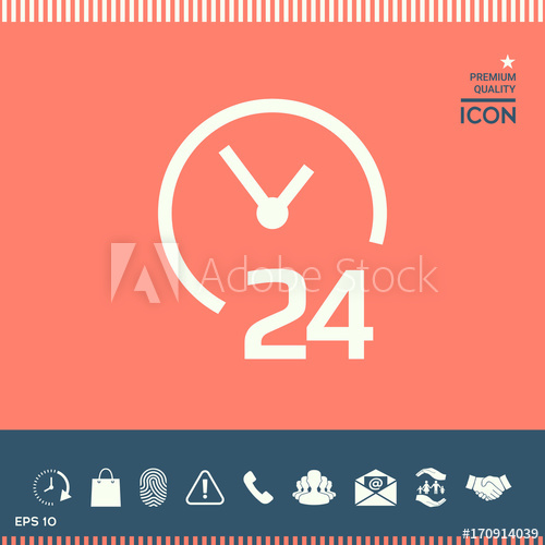 500x500 Open Around The Clock Icon Opening Hours Symbol Icon