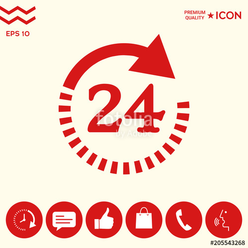 500x500 Open Around The Clock Symbol Icon Opening Hours Symbol Icon