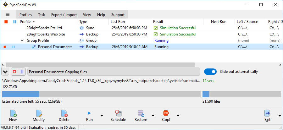 900x414 Using Syncbackpro Gt Basic Operation Gt Running A Profile