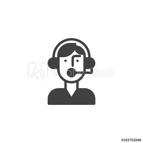 500x500 Support Manager Operator Icon Vector, Filled Flat Sign, Solid