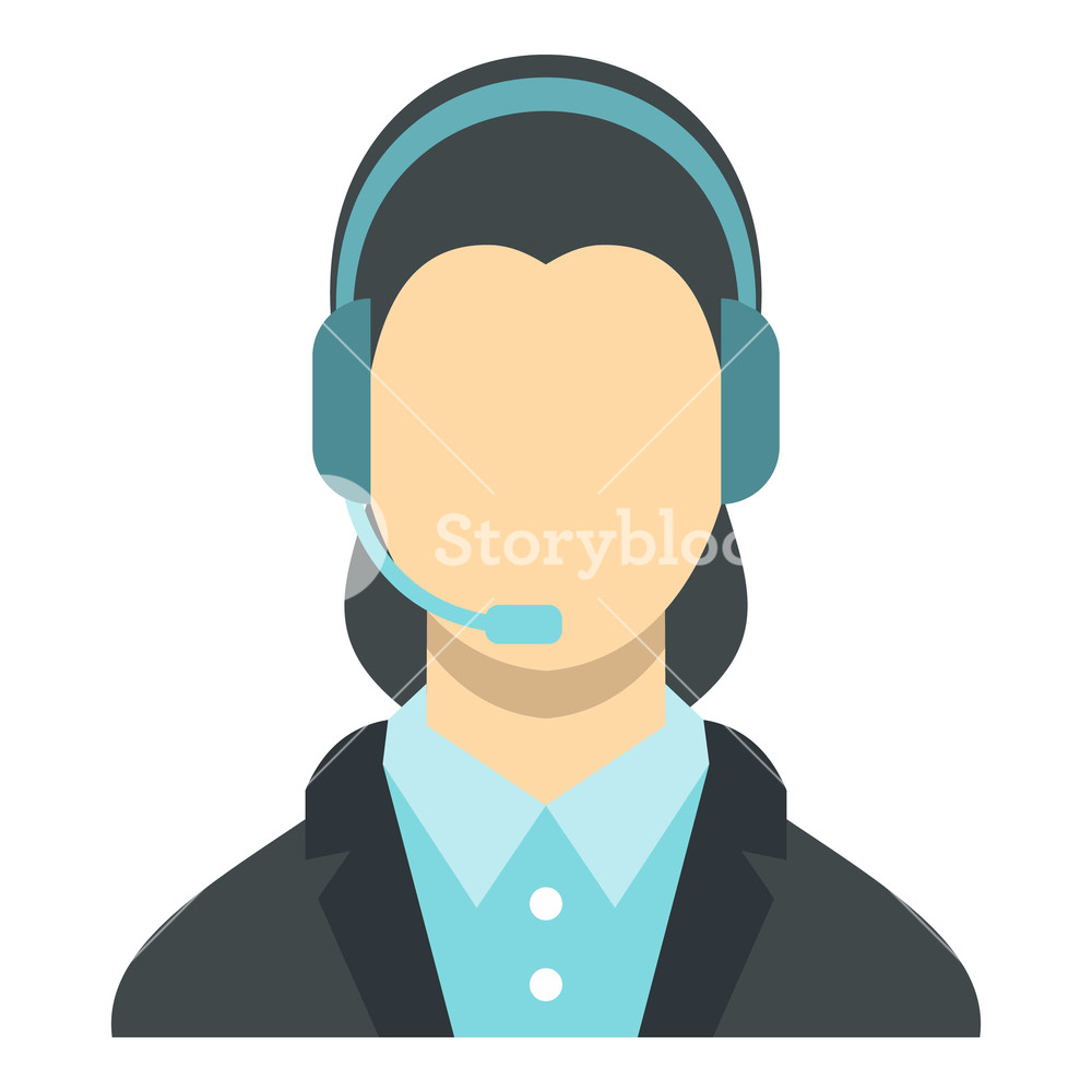 1000x1000 Call Center Operator Icon Flat Illustration Of Operator Vector