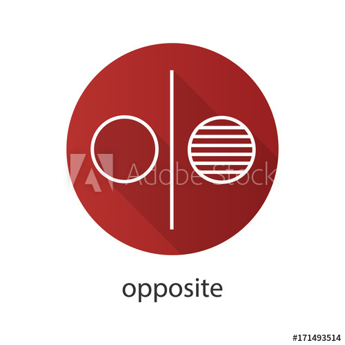 500x500 Opposite Symbol Flat Linear Long Shadow Icon