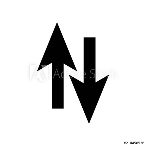 500x500 Up Arrow Opposite To Down Icon Vector Icon Simple Element