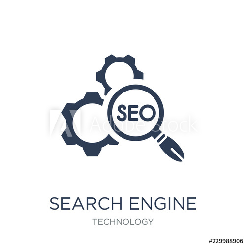 500x500 Search Engine Optimization Icon Trendy Flat Vector Search Engine