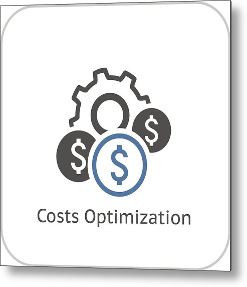 493x572 Costs Optimization Icon Flat Design Metal Print