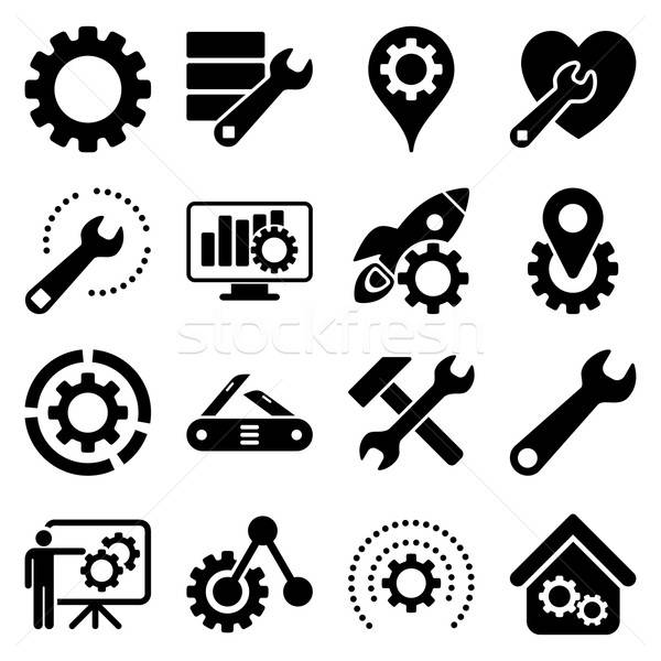 600x600 Options And Service Tools Icon Set Vector Illustration Victor