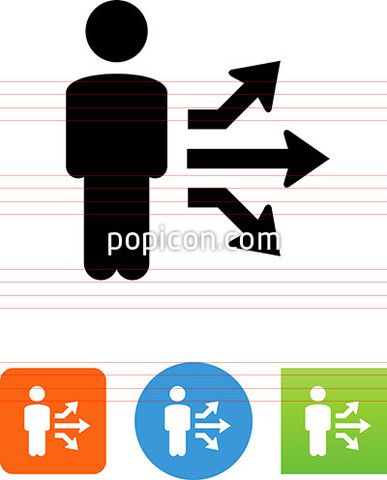 387x480 Person Standing Next To Options Icon Business Icons
