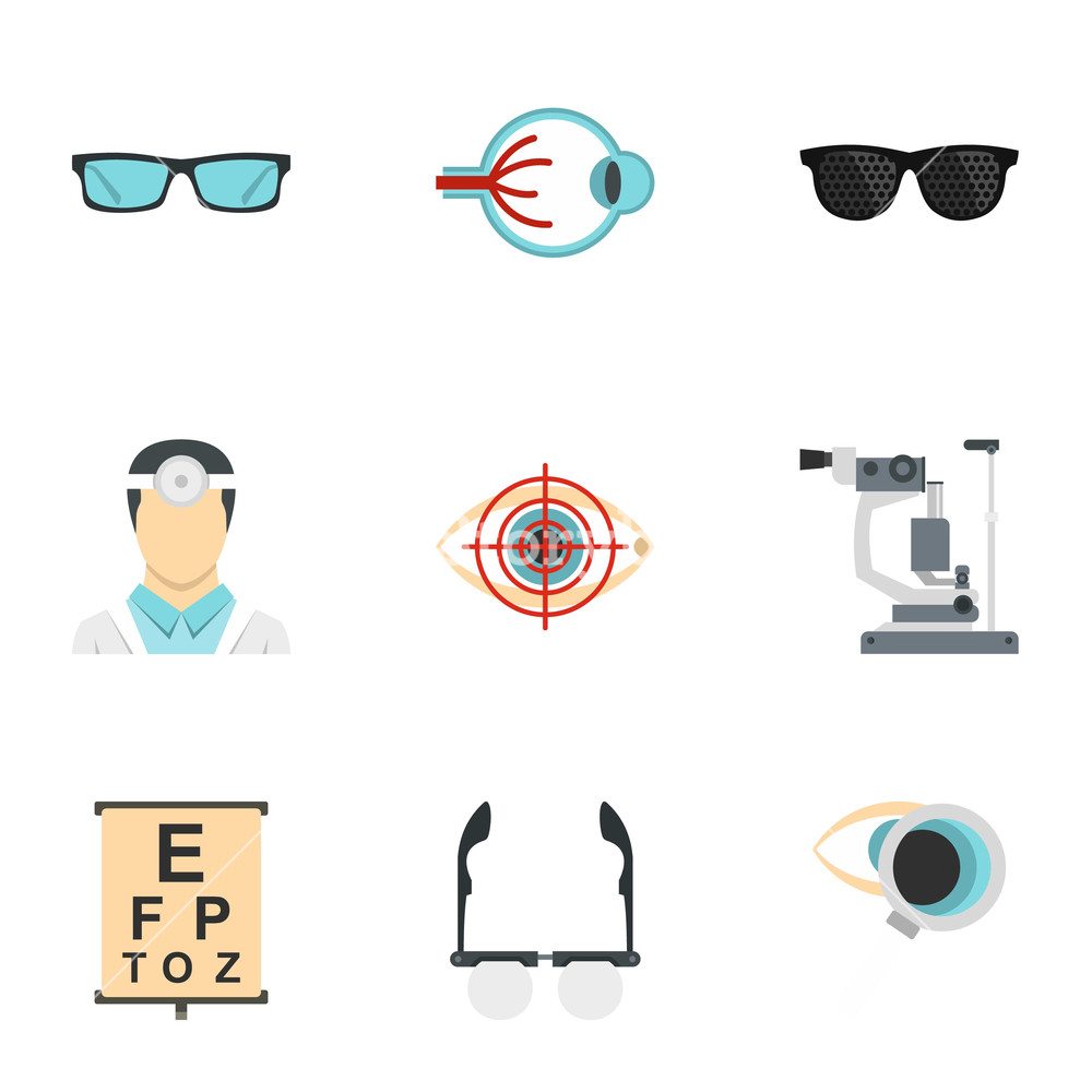 1000x1000 Optometry Icons Set Flat Illustration Of Optometry Vector Icons