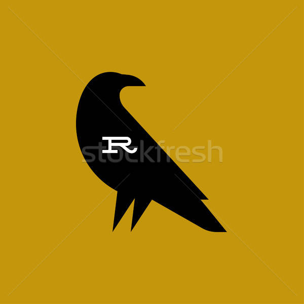 600x600 Raven Fat Style Vector Logo Mark Template Or Icon Vector