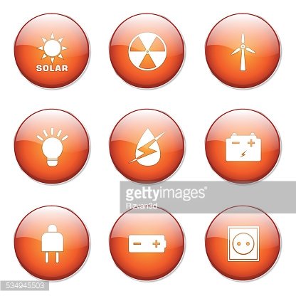 416x416 Energy Sign And Symbol Orange Vector Button Icon Premium Clipart