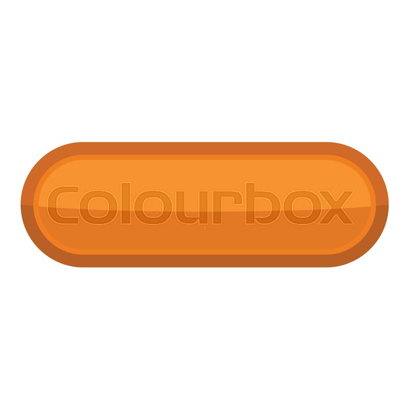 800x800 Orange Rectangle Button Icon Cartoon Stock Vector Colourbox