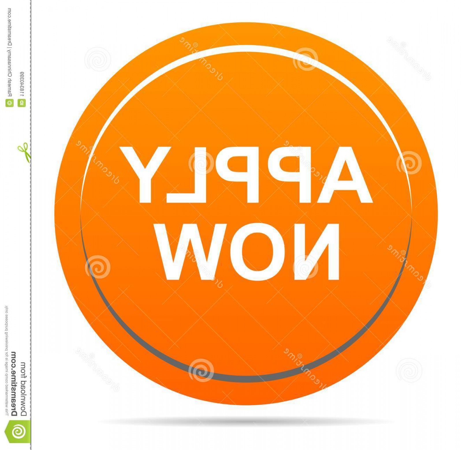 1597x1560 Vector Illustration Apply Now Orange Icon Round Web Button White