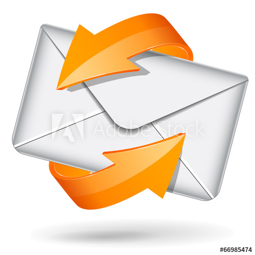 500x500 Vector Orange Email Icon