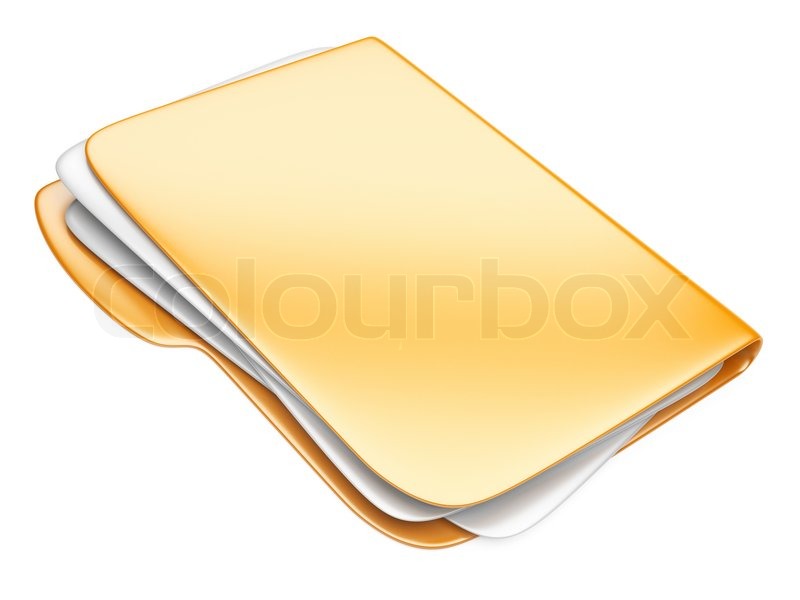 Orange Folder Icon With Paper Isolated On White Stock Photo 800x600 Orange Folder Icon With Paper Isolated On White Stock Photo