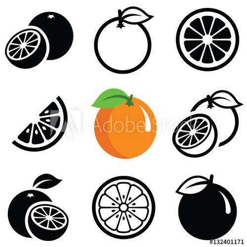 500x500 Orange Fruit Icon Collection