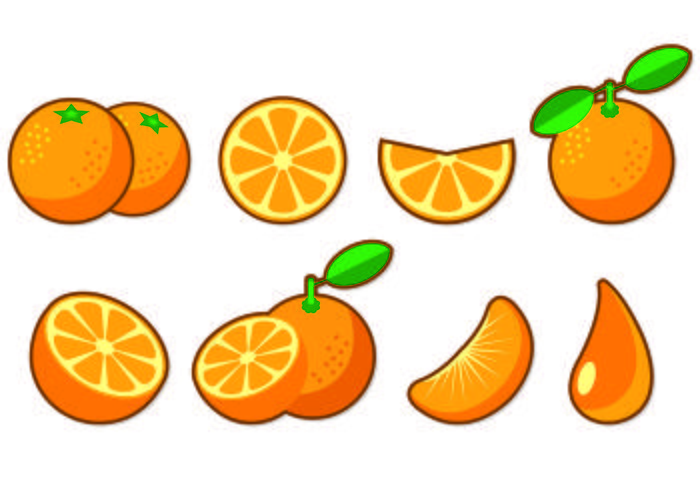 700x490 Set Of Clementine Fruit Icons