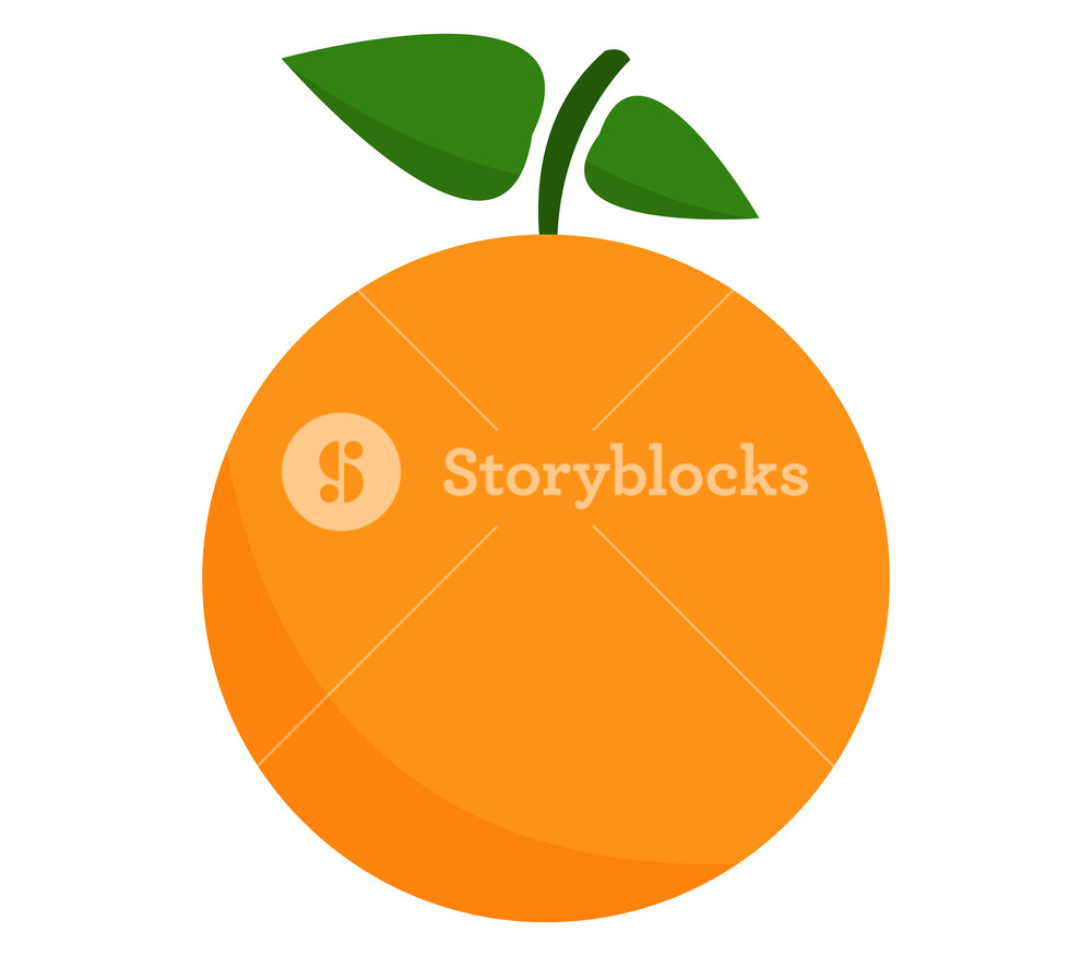 1000x875 Orange Fruit Icon On White Background Royalty Free Stock Image