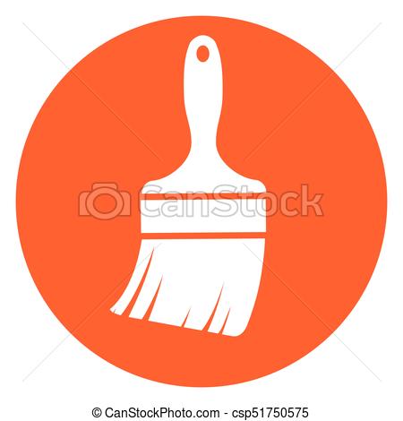 450x470 Illustration Of Paintbrush Orange Circle Icon