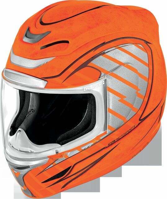 538x640 Icon Airmada Orange Motorcycle Helmet Volare Hi Viz Xs X Small