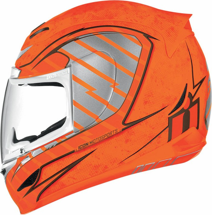 700x712 Full Face Helmet Icon Airmada Volare Orange Fluo