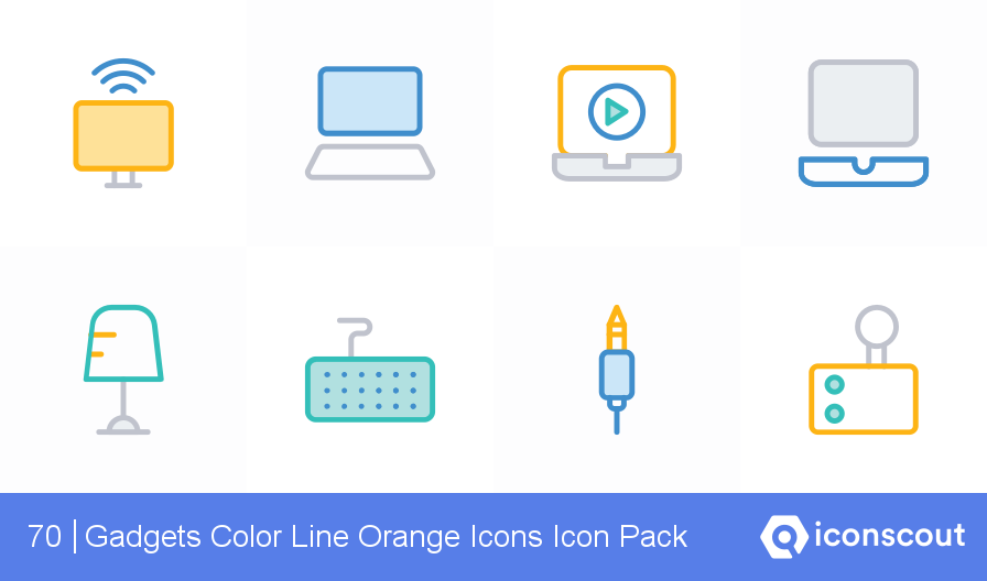 896x528 Download Gadgets Color Line Orange Icons Icon Pack