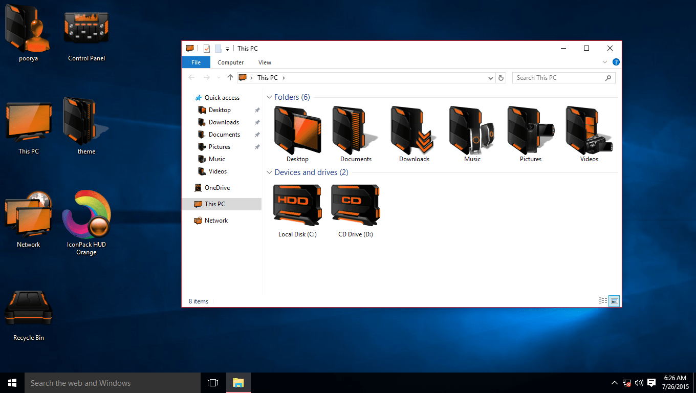 1360x768 Hud Orange Iconpack