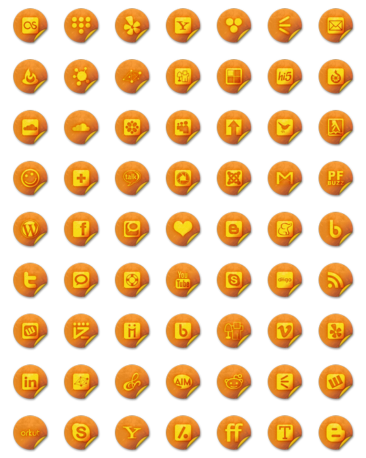532x666 Orange Stickers Social Media