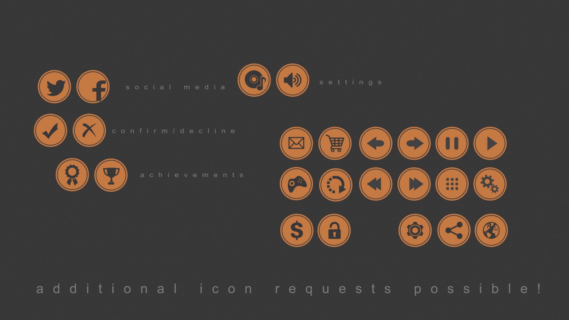 1920x1080 Simple Orange Icon Pack