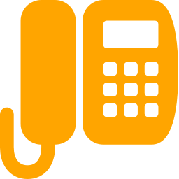 256x256 Orange Office Phone Icon