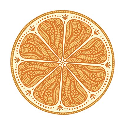 425x425 Adorable Tribal Henna Pattern Orange Slice Cartoon