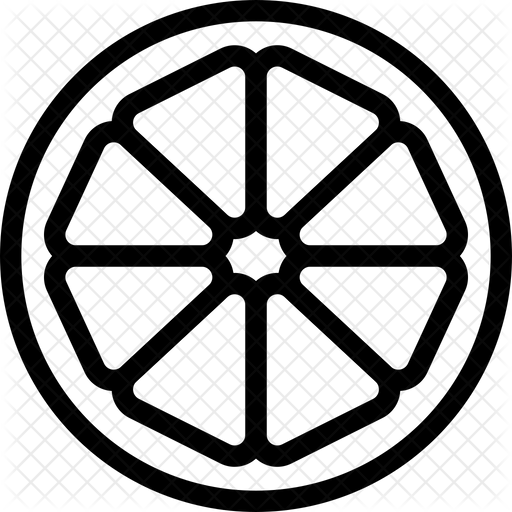 512x512 Orange Slice Icon Of Line Style