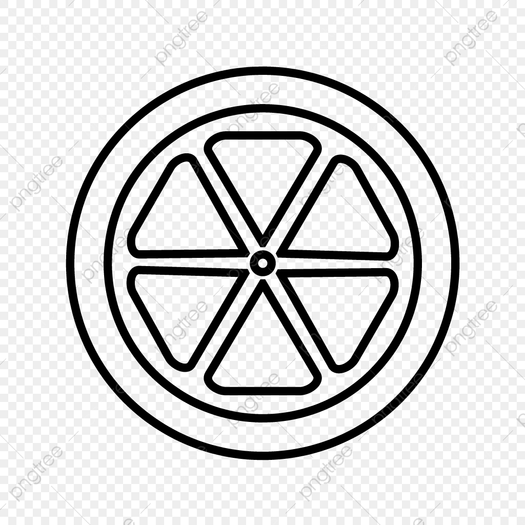 1024x1024 Orange Slice Line Black Icon, Orange Slice, Slice, Orange Png