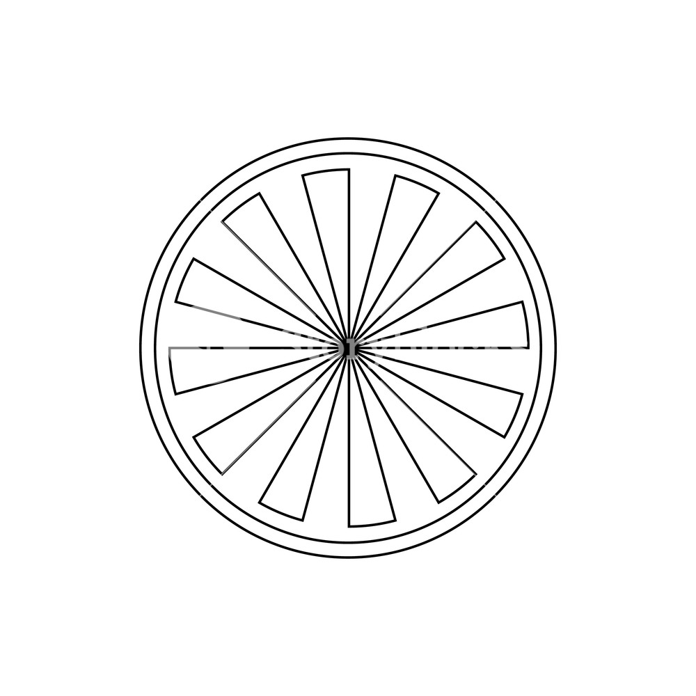 1000x1000 Orange Slice Icon In Outline Style Isolated On White Background