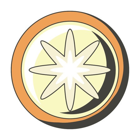 450x450 Orange Slice Icon Over White Background, Colorful Design Vector