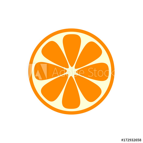 500x500 Orange Slice Vector Icon