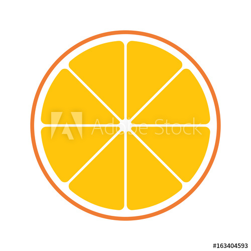 500x500 Fresh Juicy Orange Slice Icon Isolated